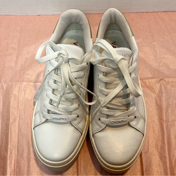 Valentino Women's Cream Logo Sneakers - Picture 5 of 12